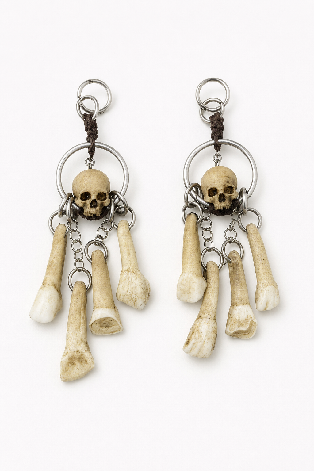 Skull Dreamcatcher Drop Earrings