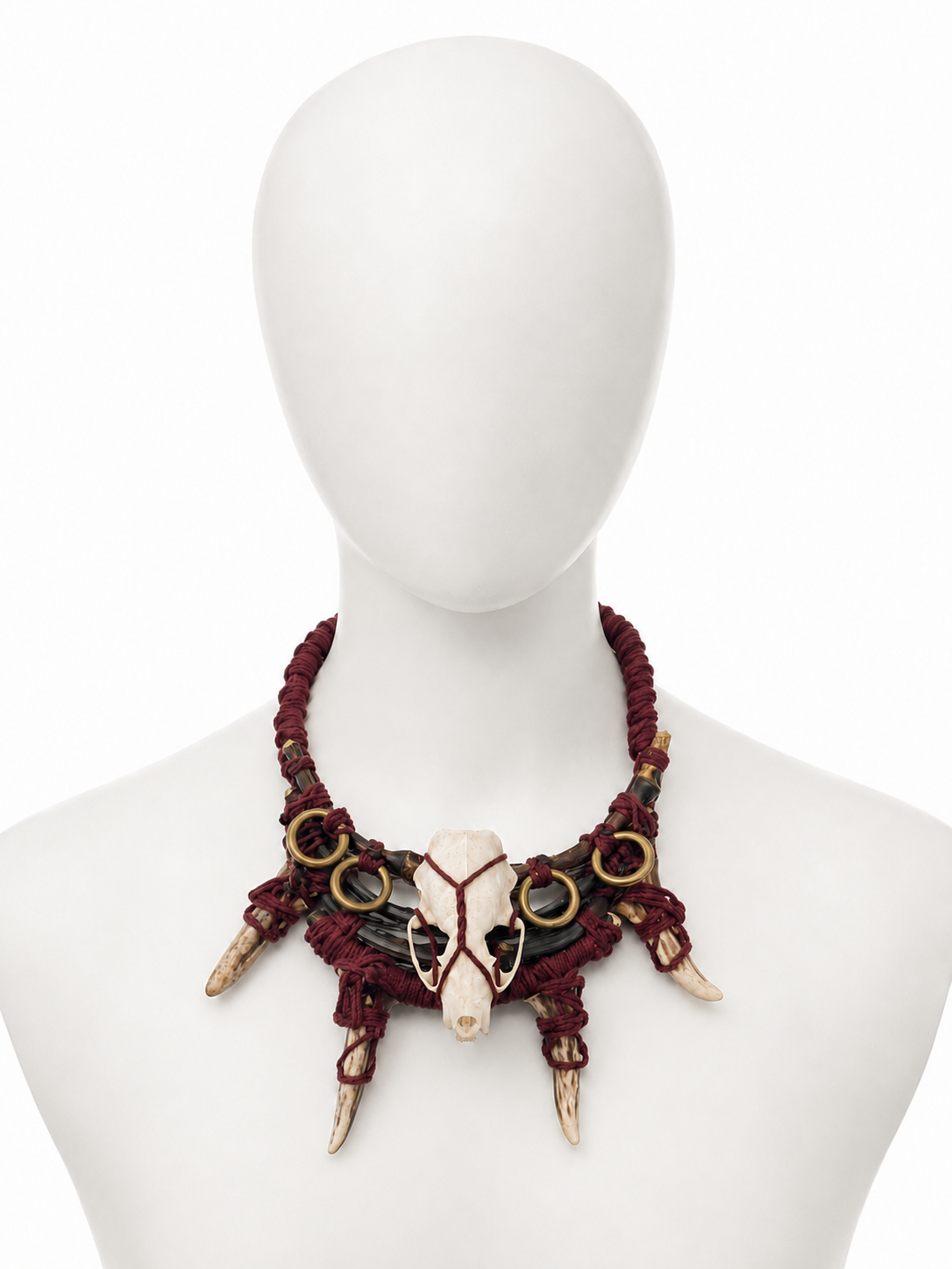 Four-Antler Red Gothic Necklace