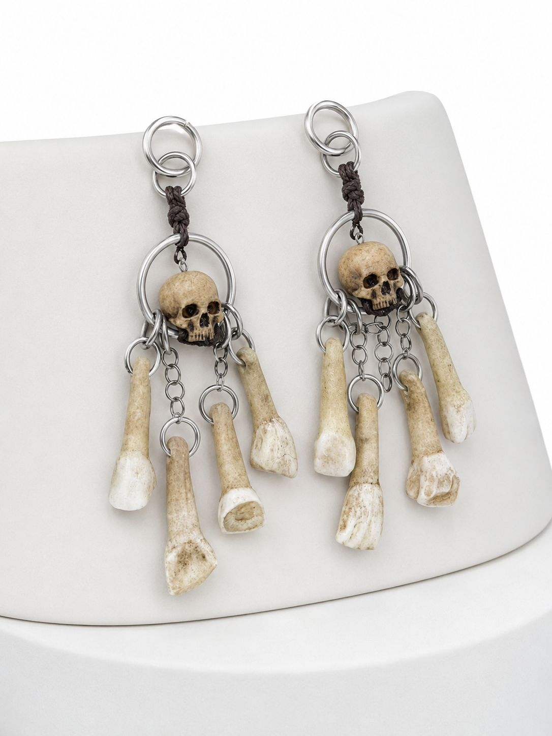 Skull Dreamcatcher Drop Earrings