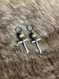 Mini Skull Cross Drop Earrings