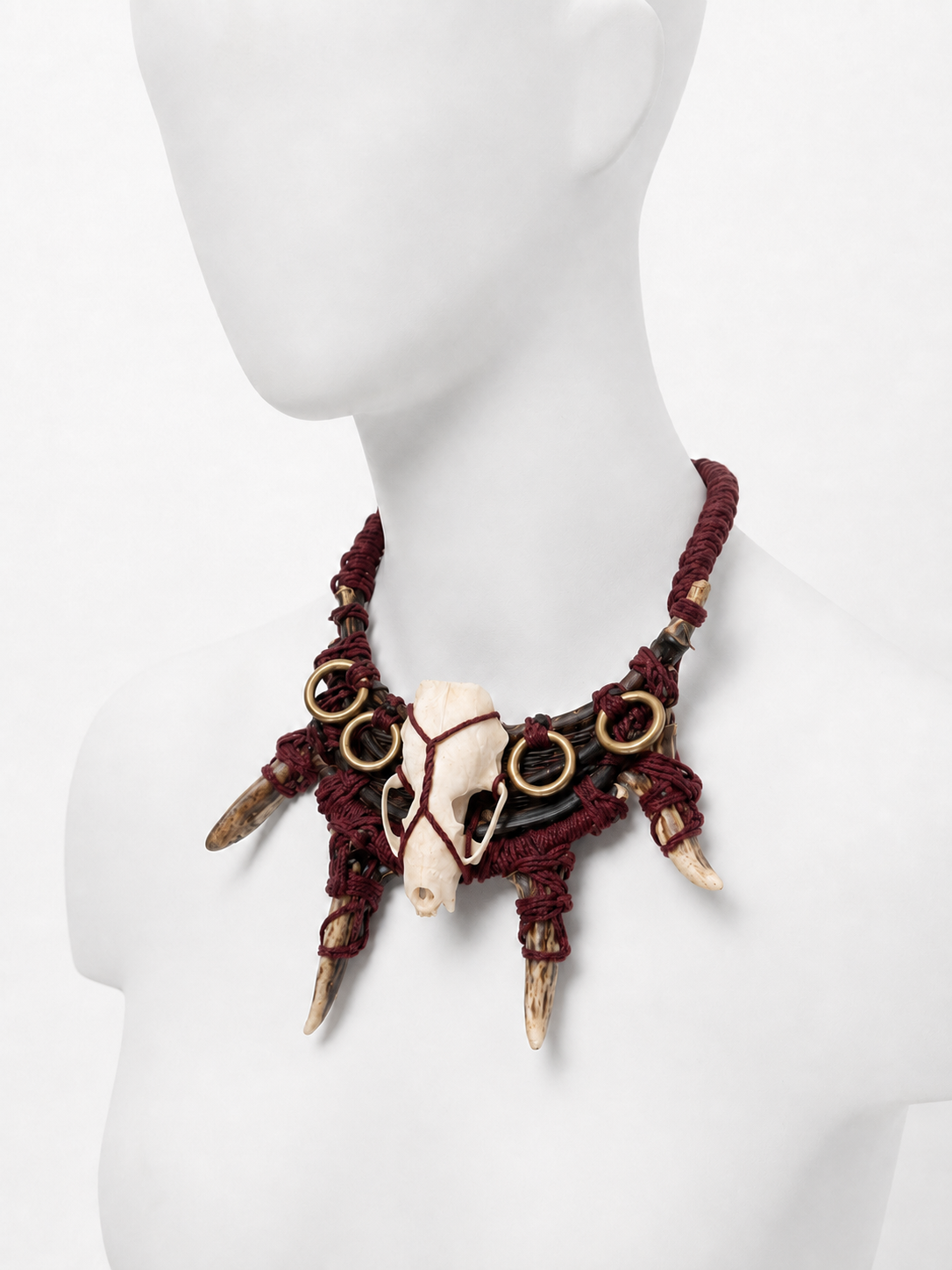 Four-Antler Red Gothic Necklace