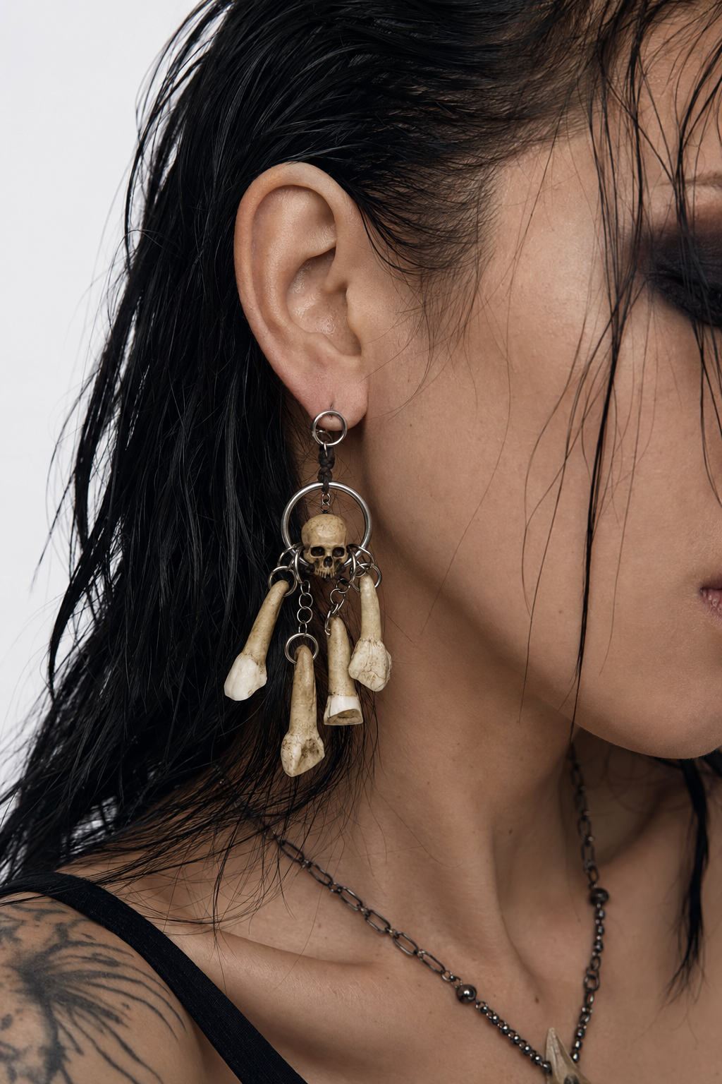 Skull Dreamcatcher Drop Earrings