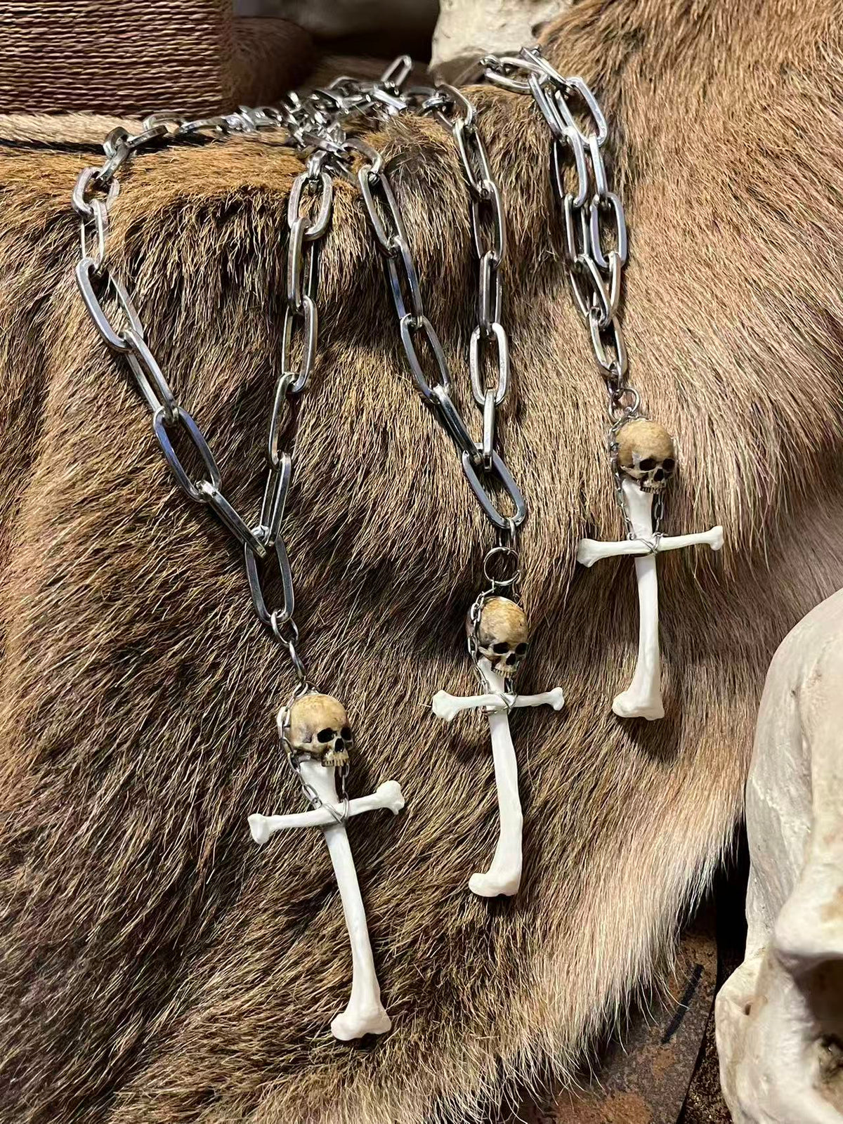 Skull Relic Cross Necklace
