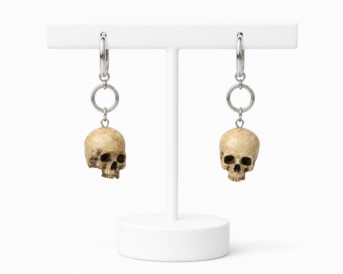 Half Skull Drop Earrings