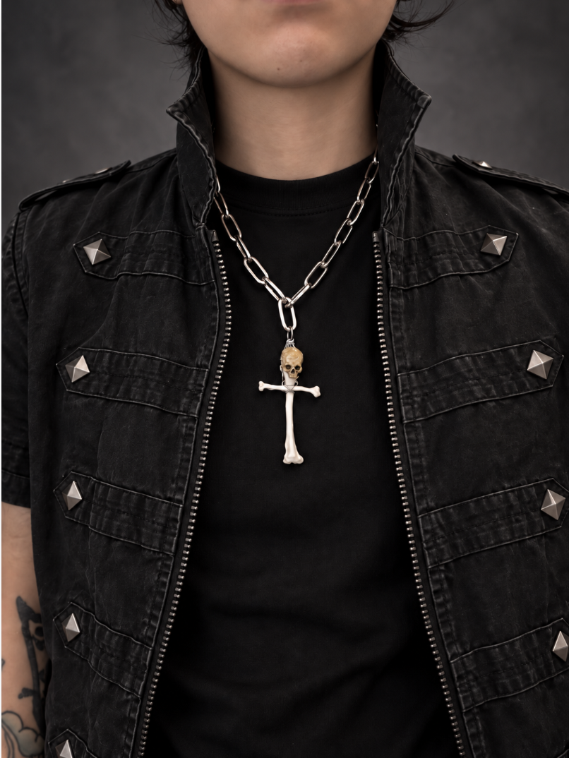 Skull Relic Cross Necklace