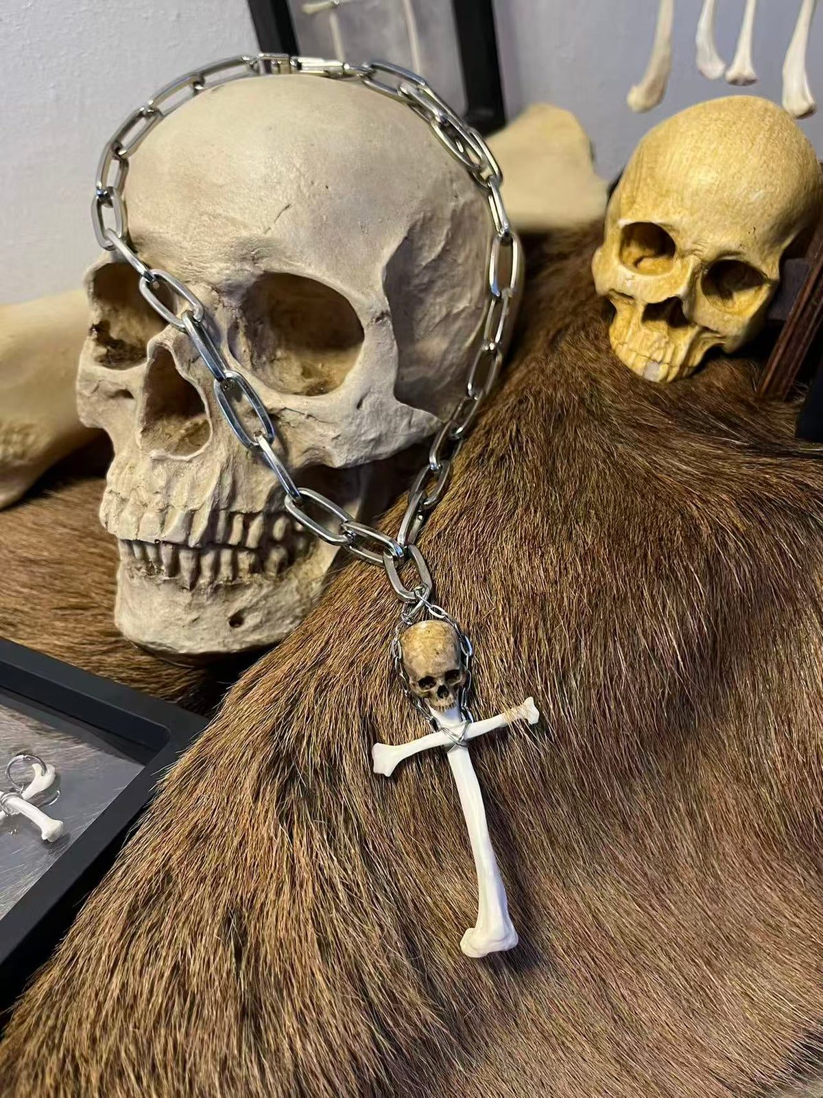 Skull Relic Cross Necklace