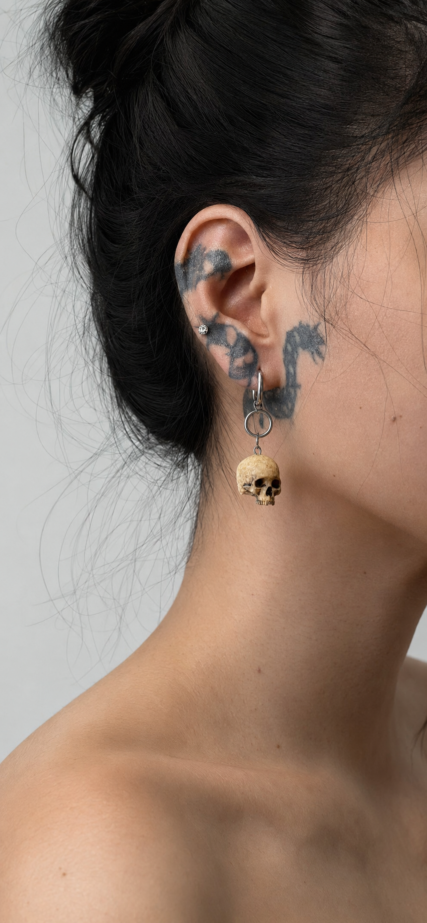 Half Skull Drop Earrings