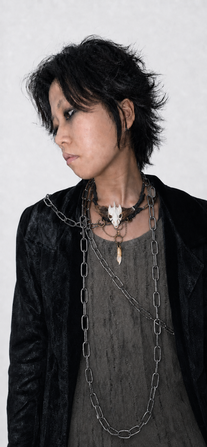 Fur Turtle Skull Tribal Necklace