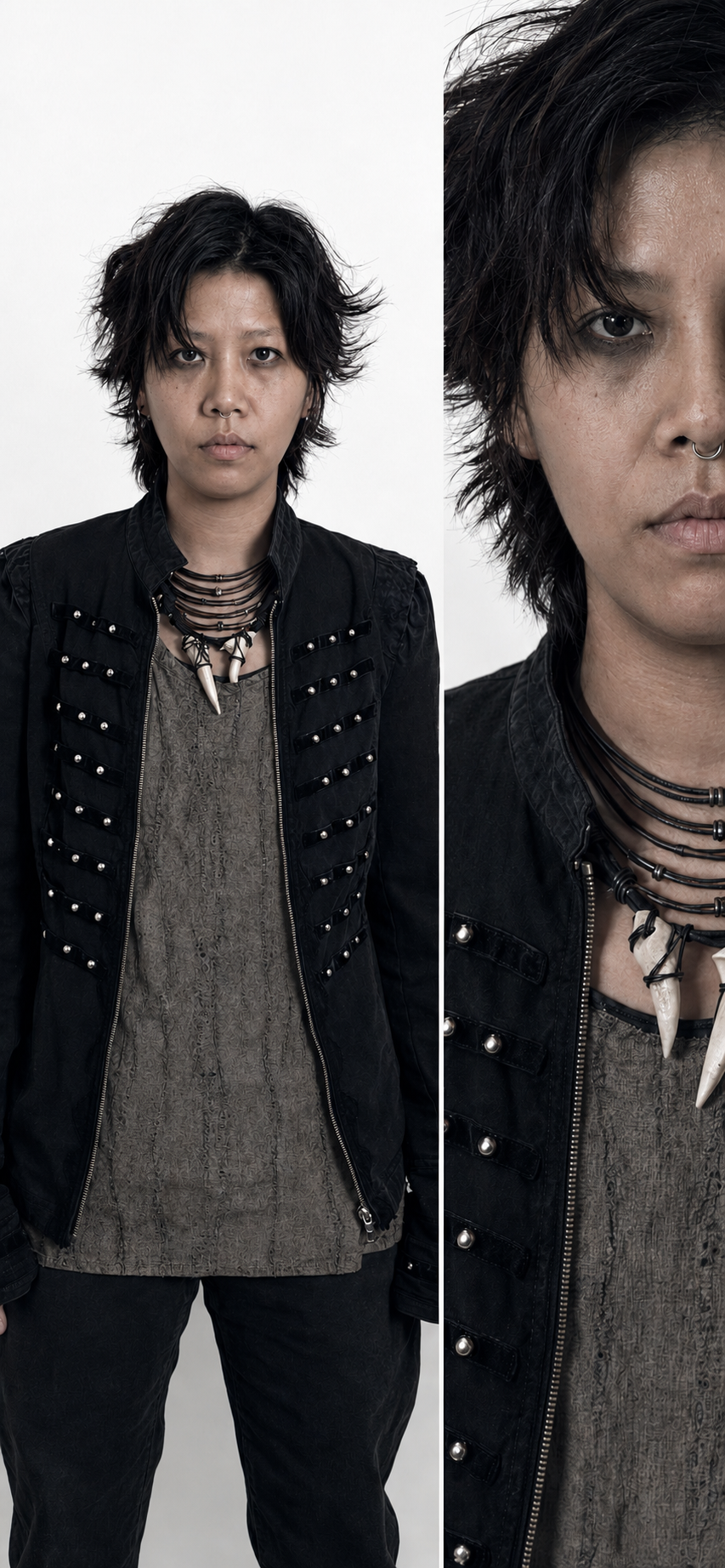 Layered Vine & Resin Antler Necklace