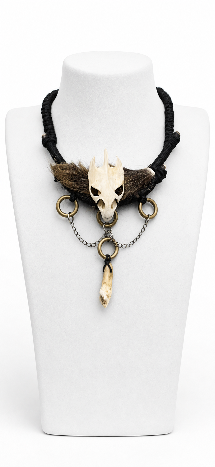 Fur Turtle Skull Tribal Necklace