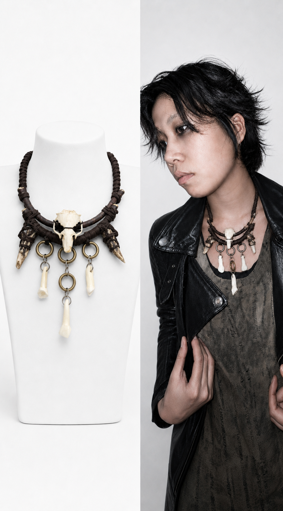 Tribal Resin Horse-Tooth Tassel Necklace | Strange Rope