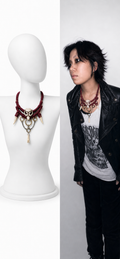 Double-Antler Mouse Skull Red Gothic Necklace