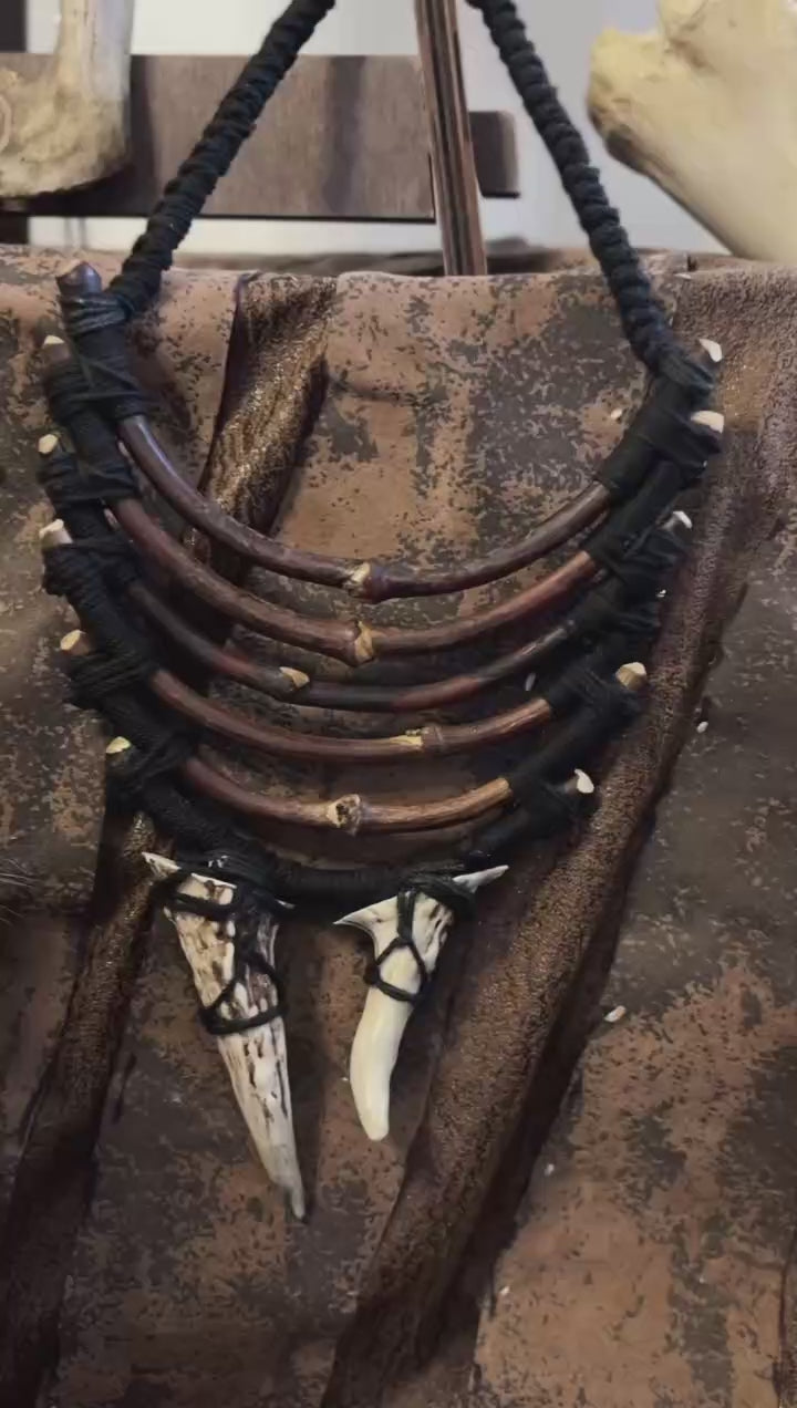 Resin Antler & Layered Vine Ritual Gothic Necklace